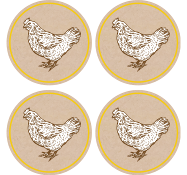 Dessous de verre vintage motif poule charmante - TenStickers