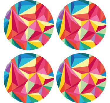 Dessous de verre motifs géométriques vibrants - TenStickers