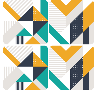 Dessous de verre moderne motifs géométriques colorés - TenStickers