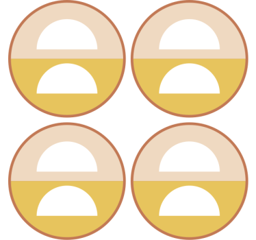 Dessous de verre geek cercles géométriques demi-lune - TenStickers