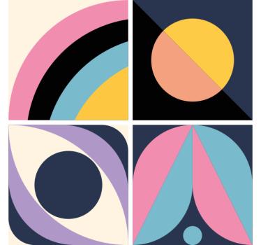 Dessous de verre moderne blocs de couleurs géométriques - TenStickers