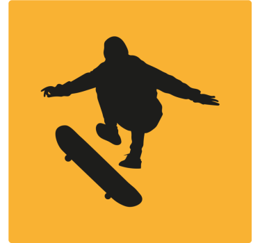 Dessous de verre vintage silhouette de skateur - TenStickers