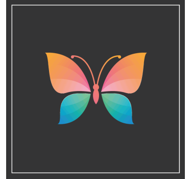 Dessous de verre geek symbole de papillon coloré - TenStickers