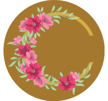 Dessous de verre bière design floral circulaire - TenStickers