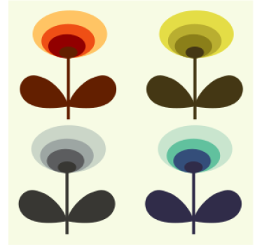Dessous de verre formes florales superposées - TenStickers