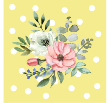 Dessous de verre moderne arrangement floral à pois - TenStickers