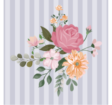 Dessous de verre bière rayures florales - TenStickers