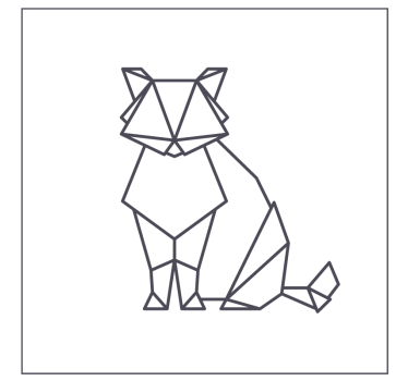 Dessous de verre geek figurine de chat géométrique - TenStickers