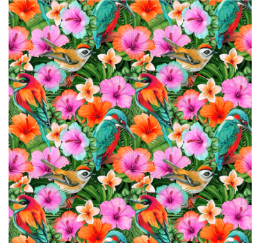 Dessous de verre moderne oiseaux tropicaux floraux - TenStickers