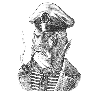 Dessous de verre geek personnage de captain fish - TenStickers