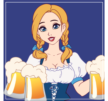 Dessous de verre bière illustration de barman joyeux - TenStickers