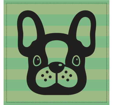 Dessous de verre moderne tête de bulldog français - TenStickers
