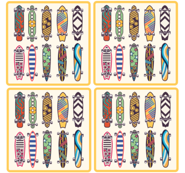 Dessous de verre geek motifs colorés de skateboard - TenStickers