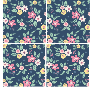 Dessous de verre moderne design à motifs floraux - TenStickers