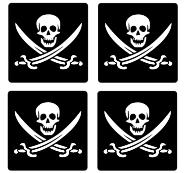 Dessous de verre avec le symbole des pirates - TenStickers