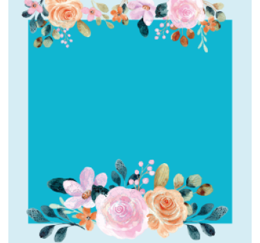 Dessous de verre personnalisable accent floral rectangle - TenStickers