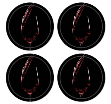 Dessous de verre forme vintage Coupe de vin rouge - TenStickers