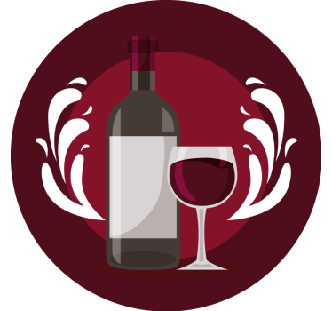 Dessous de verre bière bouteille et verre à vin - TenStickers