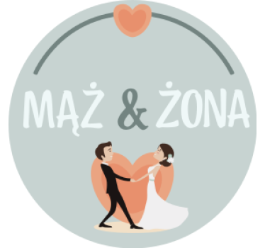 Dessous de verre mariage couple de mariés cœur - TenStickers