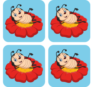 Dessous de verre geek personnage insecte joyeux - TenStickers