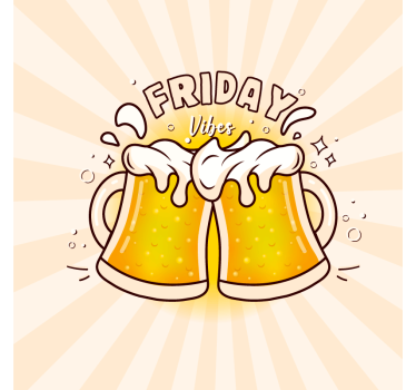 Dessous de verre bière amusez-vous ce vendredi - TenStickers