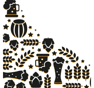 Dessous de verre bière composition des éléments bière - TenStickers