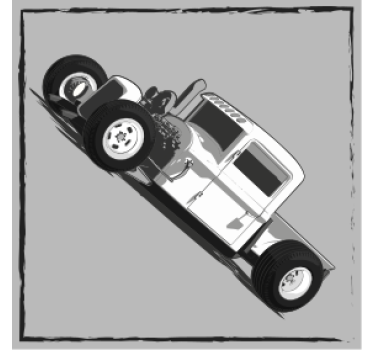 Dessous de verre geek illustration intemporelle de hot rod - TenStickers