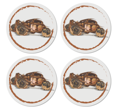 Dessous de verre vintage illustration voiture de course - TenStickers