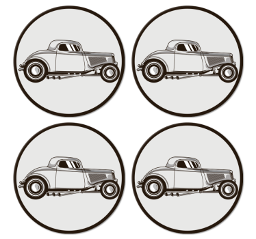 Dessous de verre geek silhouette de voiture classique - TenStickers