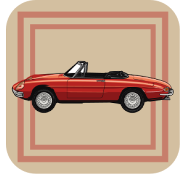 Dessous de verre vintage illustration de voiture décapotable - TenStickers