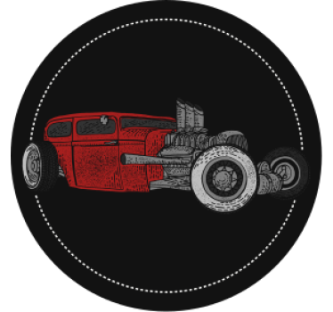 Dessous de verre vintage illustration de hot rod classique - TenStickers