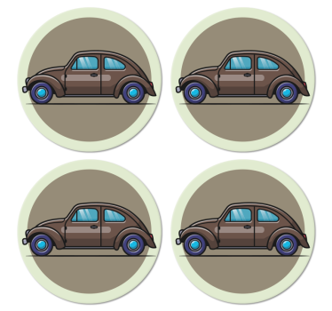 Dessous de verre vintage illustration de voiture vintage - TenStickers