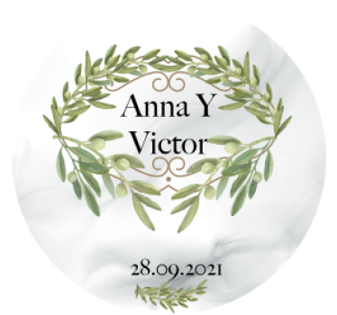 Dessous de verre mariage emblème de couronne d'olivier - TenStickers