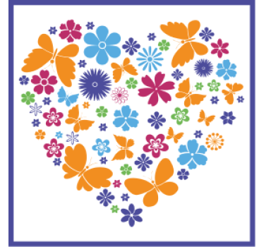 Dessous de verre moderne arrangement floral en cœur - TenStickers