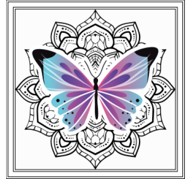 Dessous de verre mandala de papillons colorés - TenStickers