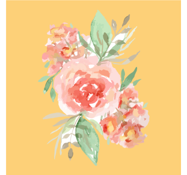 Dessous de verre moderne bouquet aquarelle floral - TenStickers