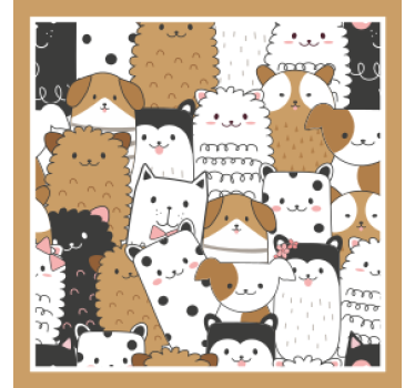 Dessous de verre geek motifs de visages d'animaux mignons - TenStickers