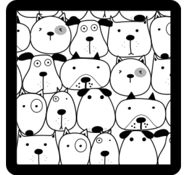 Dessous de verre geek visages de chiens fantaisistes - TenStickers