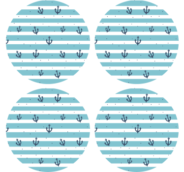 Dessous de verre bière motif ancre rayé nautique - TenStickers