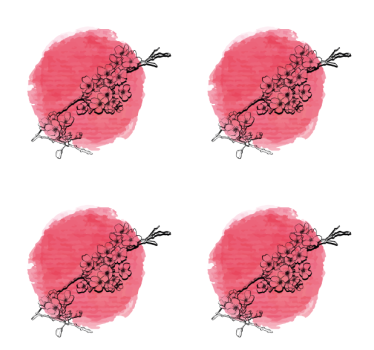 Dessous de verre contours floraux sur fond rose - TenStickers