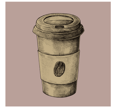 Dessous de verre vintage tasse à café illustrée - TenStickers