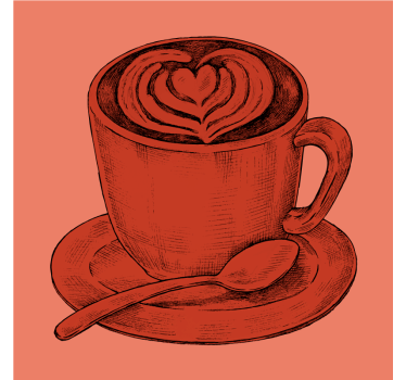 Dessous de verre vintage motif cœur café - TenStickers