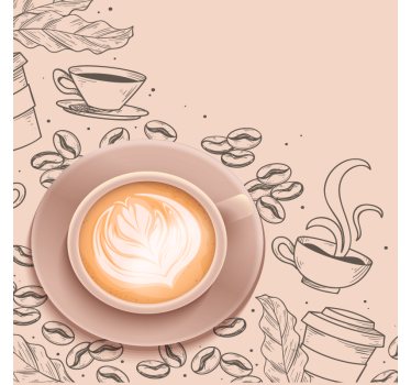Dessous de verre moderne art élégant de tasse à café - TenStickers
