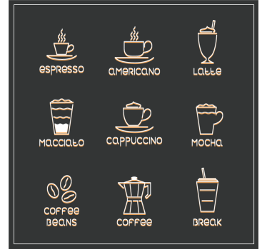 Dessous de verre citation chartes de cafés et boissons - TenStickers
