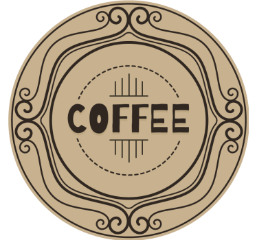 Dessous de verre personnalisable Écusson café Élégant - TenStickers