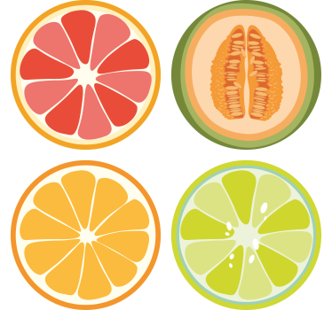 Dessous de verre geek tranches de fruits - TenStickers