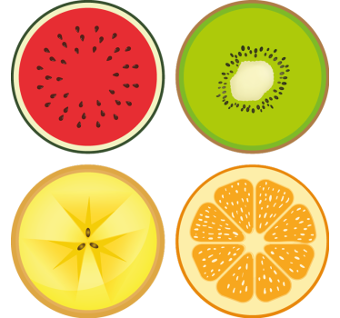 Dessous de verre moderne ensemble de tranches de fruits - TenStickers