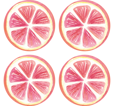 Dessous de verre geek tranches de citron rose outline - TenStickers