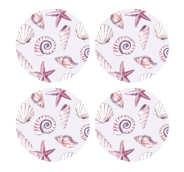 Dessous de verre geek motifs coquillages et étoiles de mer - TenStickers