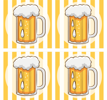 Dessous de verre bière mug de bière illustré - TenStickers